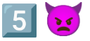 �moji cinq suivi d'un d�mon