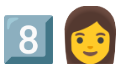 moji 8 dans un carr et moji d'une tte de femme