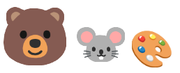 mojis du 20 novembre : un ours, une souris et une palette de peinture
